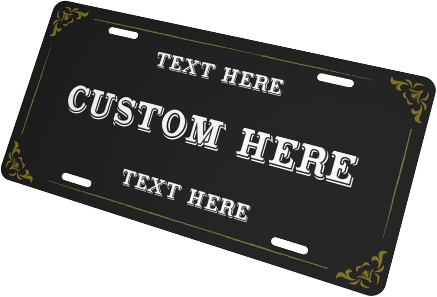 Custom Personalized Text Image Photo Design Customized Tag Aluminum License Plates for Front of Car 6x12 Inch-16