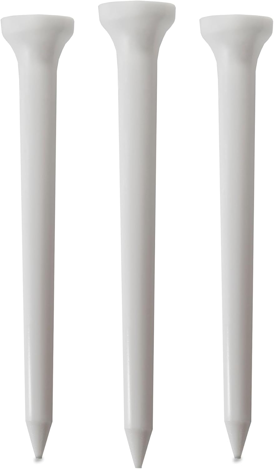 Golf Tees – 3 1/4" Tall – 25 White Golf Tees - Made from Durable Plastic - Golf Accessories for Men and Women - Made in The USA