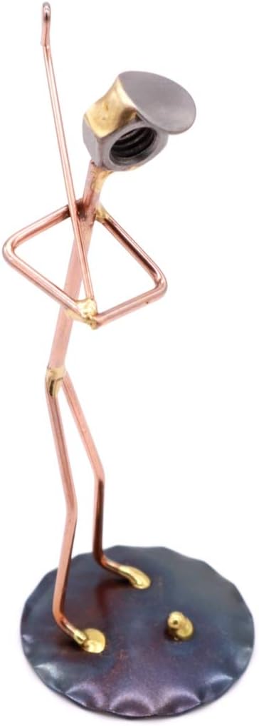 Golf Backswing Man Collectible Handmade Metal Art Figurine, Desk Accessories, Trophy, Boss Gift, Office Décor, Business Professional, Golfing