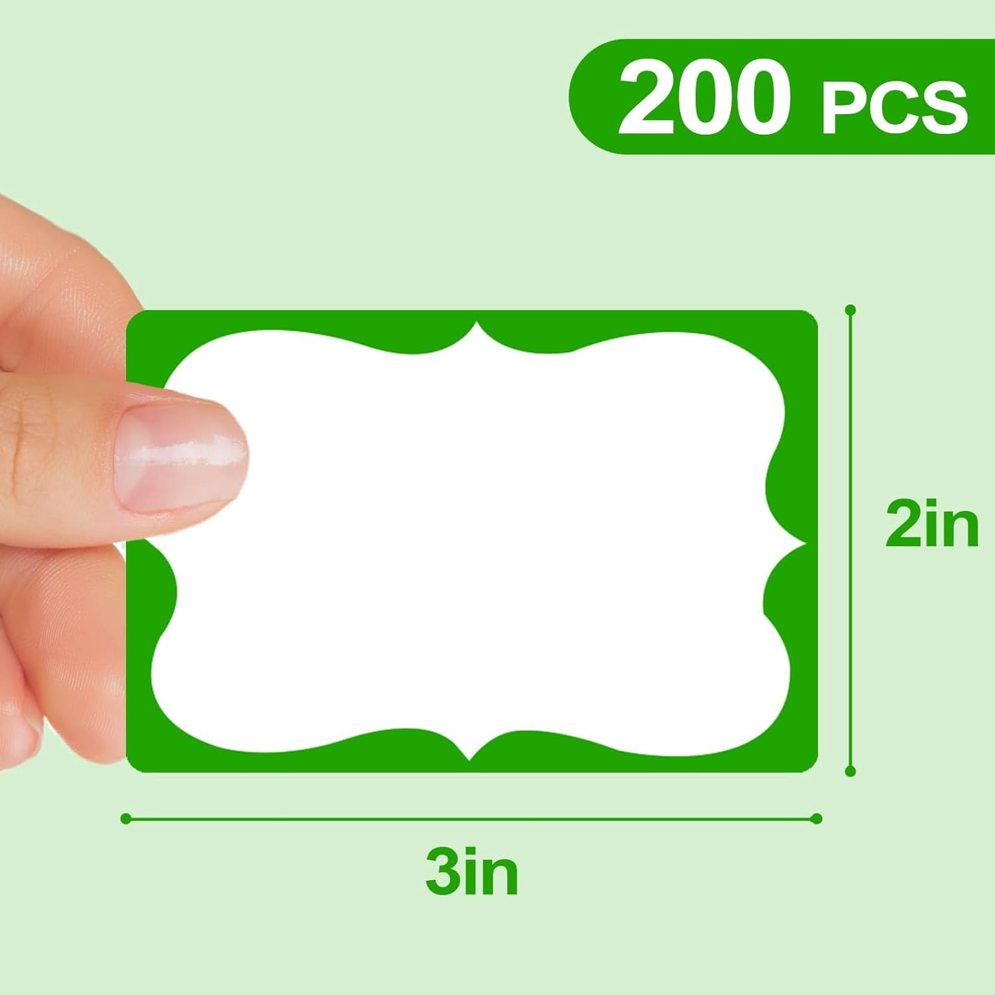 St. Patrick's Day Name Tags,2"x 3" Green Name Tag Stickers 200 Pcs Adhesive Name Stickers Name Badges Labels for School, Office, Home, Party, Conferences