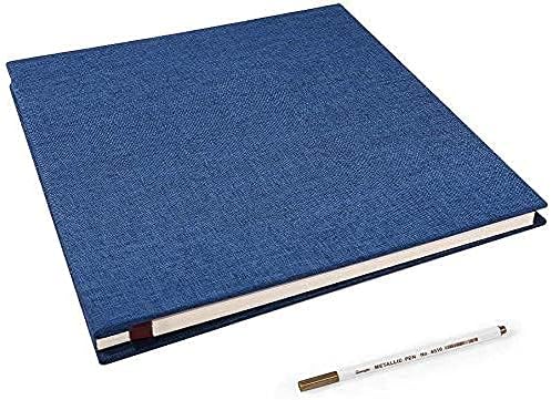 Vienrose Large Photo Album Self Adhesive for 4x6 8x10 10x12 Pictures Scrapbook Album DIY Scrap Book 40 Sticky Pages with A Metallic Pen 13"x12.6"40 Pages