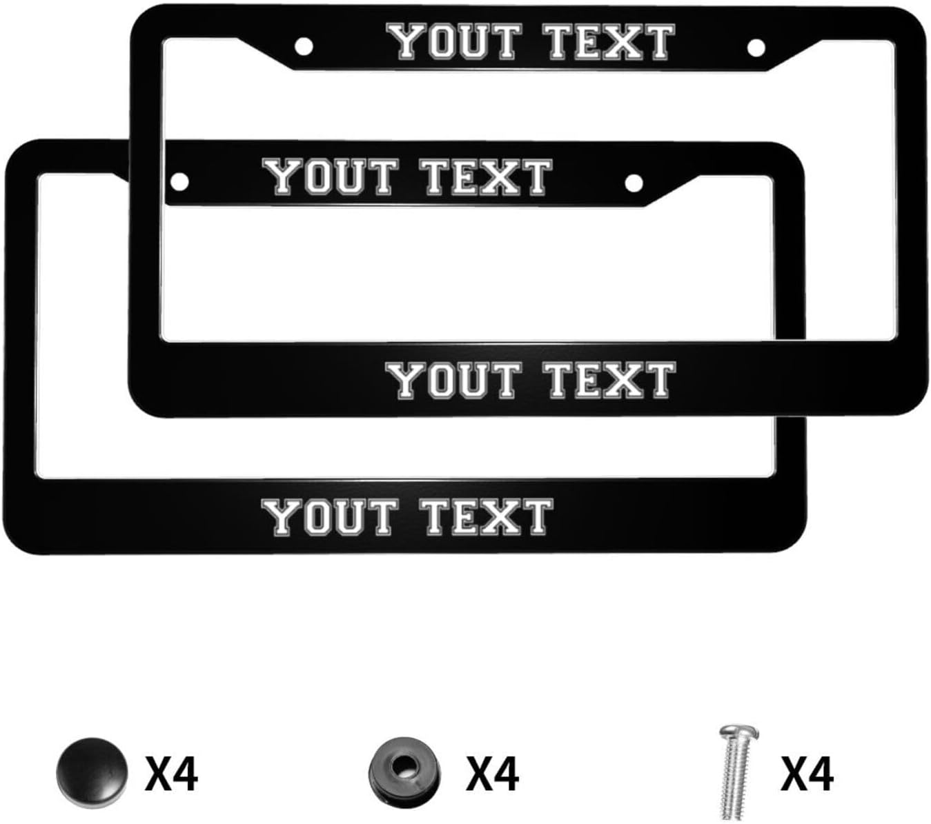 Personalized License Plate Frame， Custom License Plate Holder with Text Photo Logo，Customized Aluminum Metal Car Tag 12"X6"