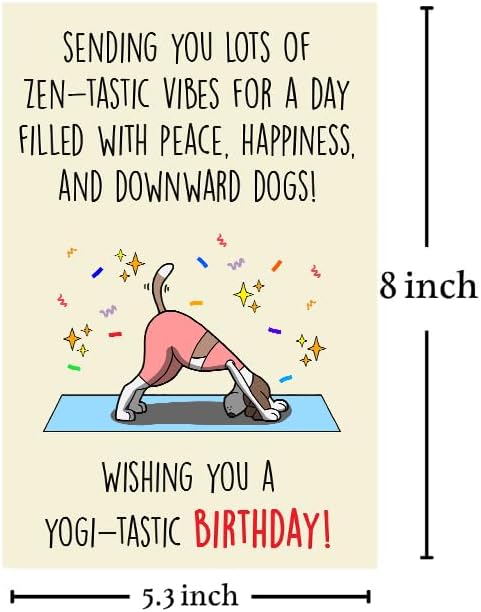 Cheerin Happy Birthday Card for Her - Funny Yoga Birthday Card - Humourous Greeting Card - Hilarious Gag Gift for Yoga Lover Women Girlfriend Wife