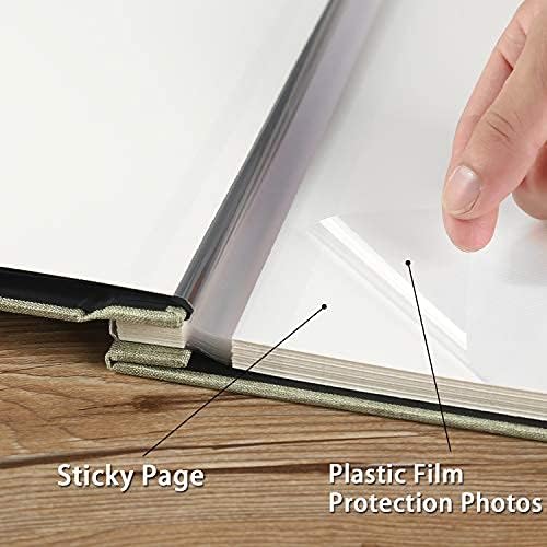 Vienrose Large Photo Album Self Adhesive for 4x6 5x7 8x10 Pictures Scrapbook Album DIY Scrap Book 40 Sticky Pages with A Metallic Pen