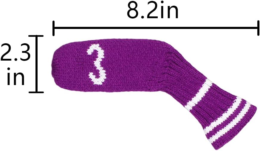 Scott Edward 1/7/10 Pcs Knitted Golf Club Head Covers for Irons Wedge Cuteness and Basically Socks Shape Washable Golf Club Head Protector on Classic Stripes Style，Double Sided Customization