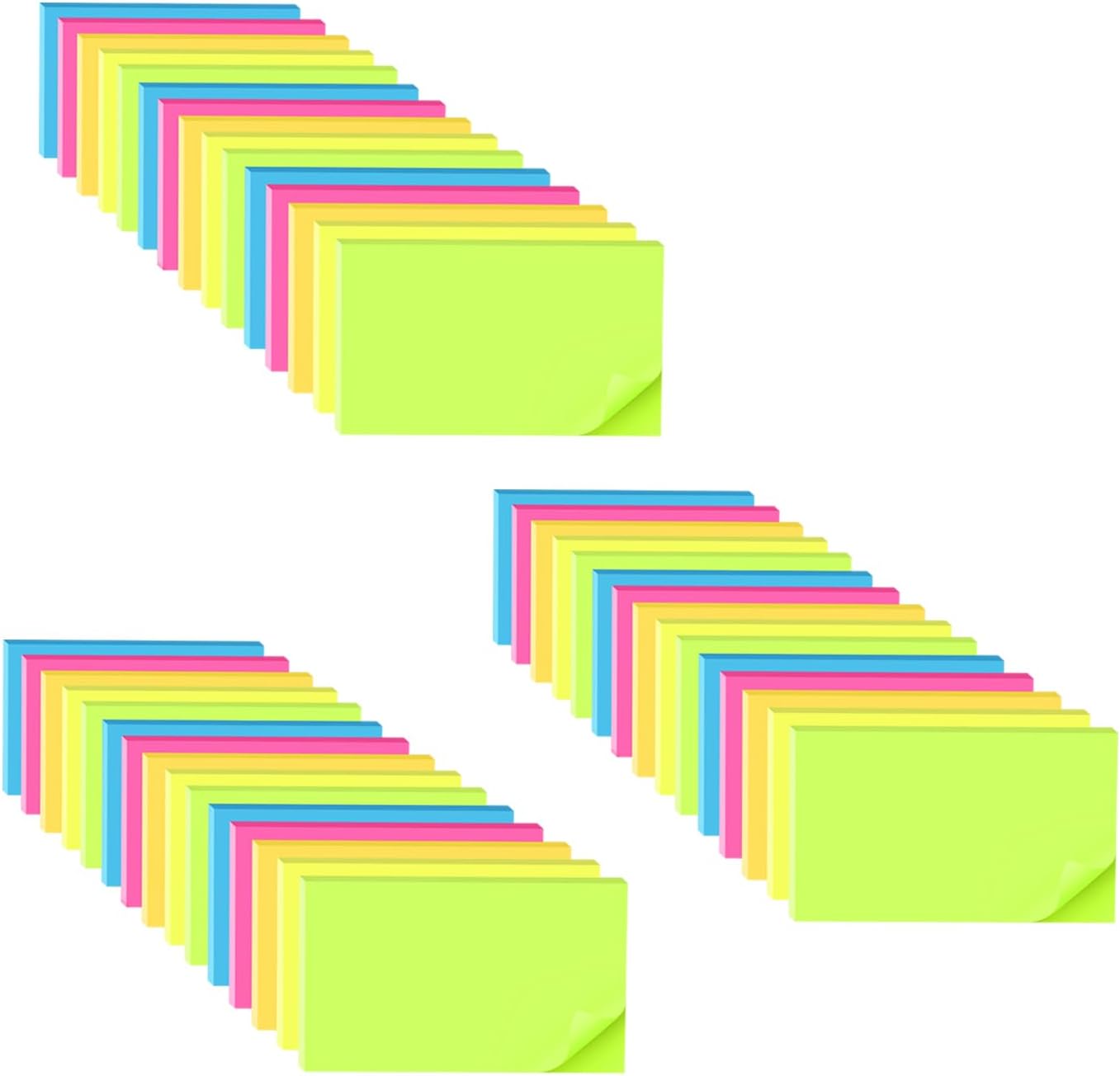 (45 Pads) Sticky Notes 3x5 in Bright Stickies Colorful Super Sticking Power Memo Pads Strong Adhesive