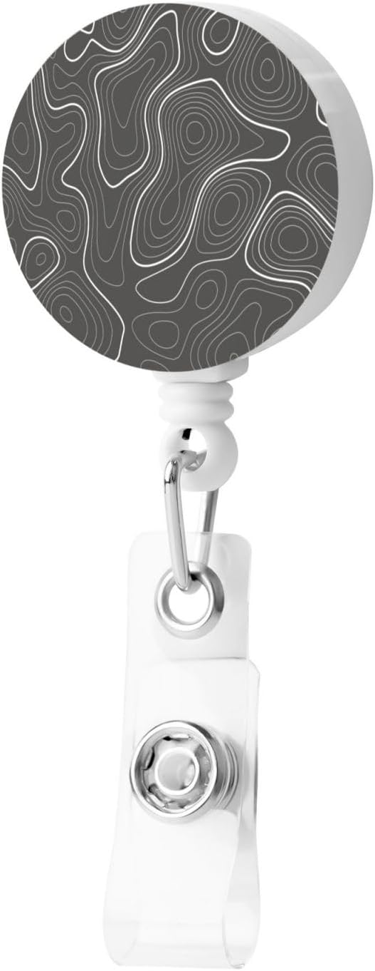 Topography Contour Map Badge Reels Retractable Badge Holder with Clip for Id Name Tag Office Worker Student Teacher Nurse Doctor