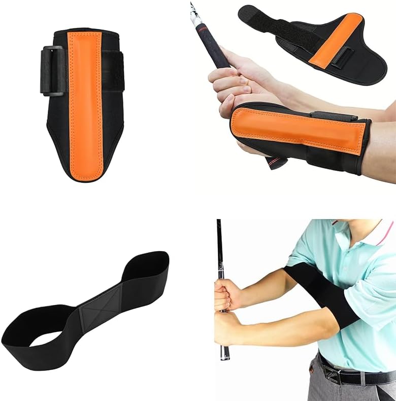 Golf Swing Training Kit with Wrist Stabilizer & Arm Support Band - Improve Posture, Accuracy & Power for Men Women Golfers