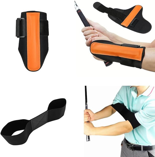 Golf Swing Training Kit with Wrist Stabilizer & Arm Support Band - Improve Posture, Accuracy & Power for Men Women Golfers