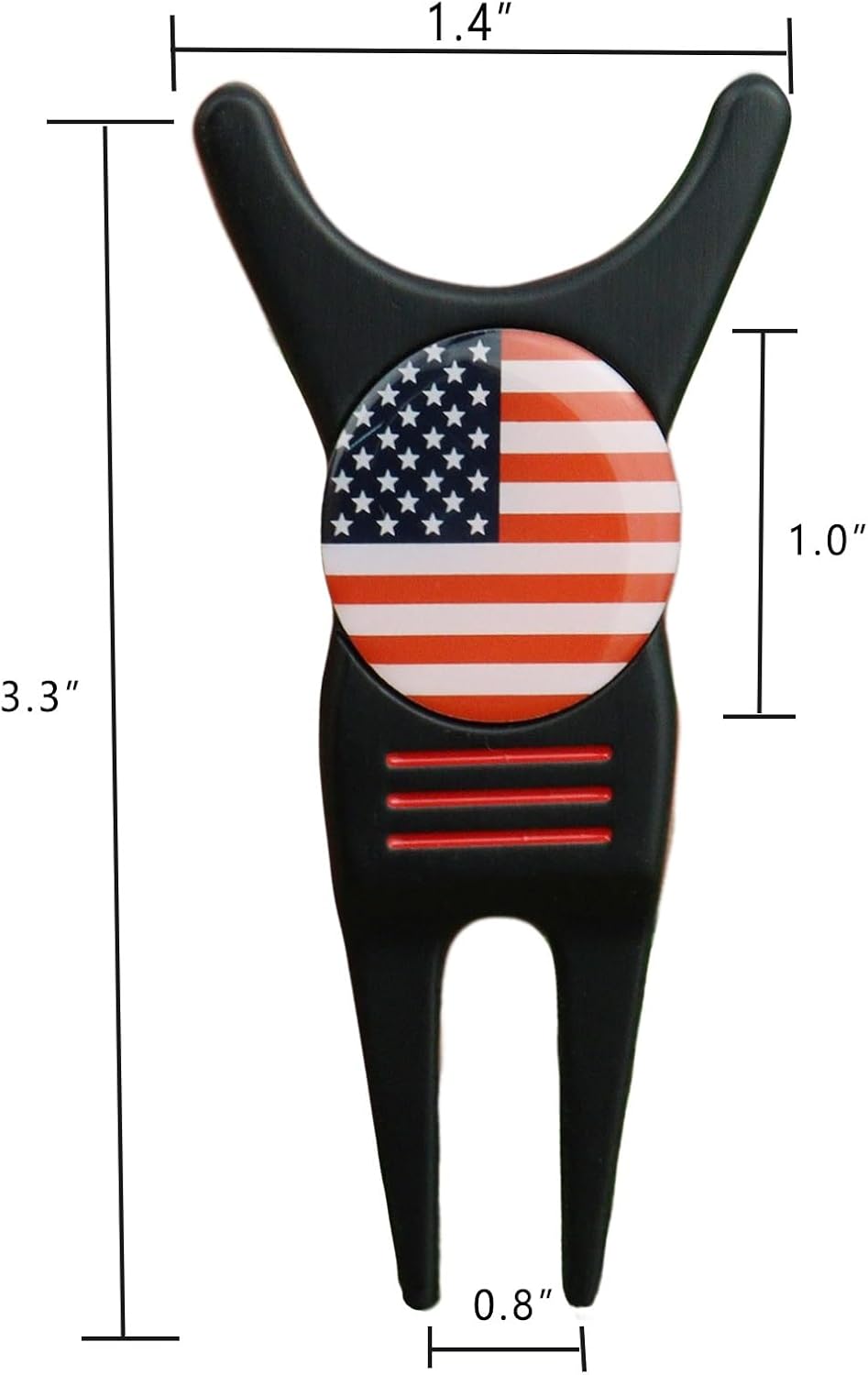 Golf Divot Repair Tool with Removable Magnetic Golf Ball Marker Alignment, Golf Divot Tool with Alignment Lines on Both Sides