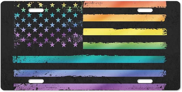 Unique Vanity License Plates | 16 Individual Designs | 3 Sizes (Automobile, Golf Cart, Motorcycle/Bike) | Made in U.S.A. | Custom Car Tags (USA Flag Pride, Motorcycle/Bike (6" x 3"))