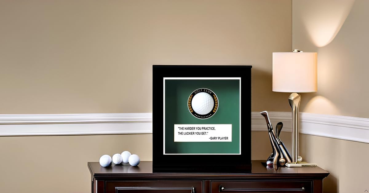 Golf Ball Display Case,Golf Ball Show Box,6.9"X6.9"Wood Display Case Box Shadow Box,Golf Ball Holder Gift for Golf Enthusiasts - Golf Ball Display Rack Cabinet for Wall Mount with Glass Door,Black.