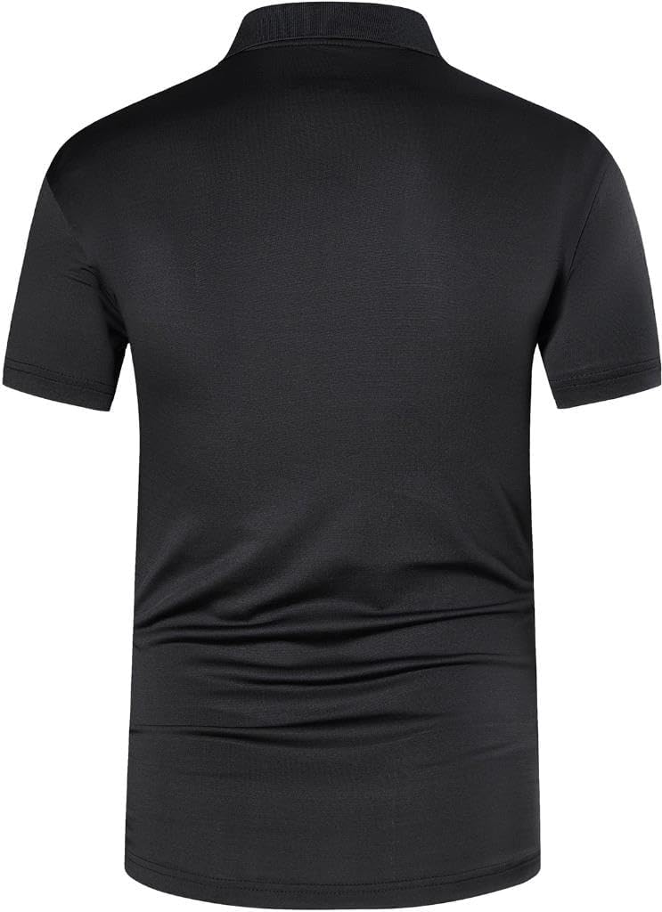 jeansian Men's Sport Outdoor Quick Dry Fit Short Sleeves Polo Tee Shirt Tshirt T-Shirt Tops Golf Tennis Bowling LSL195