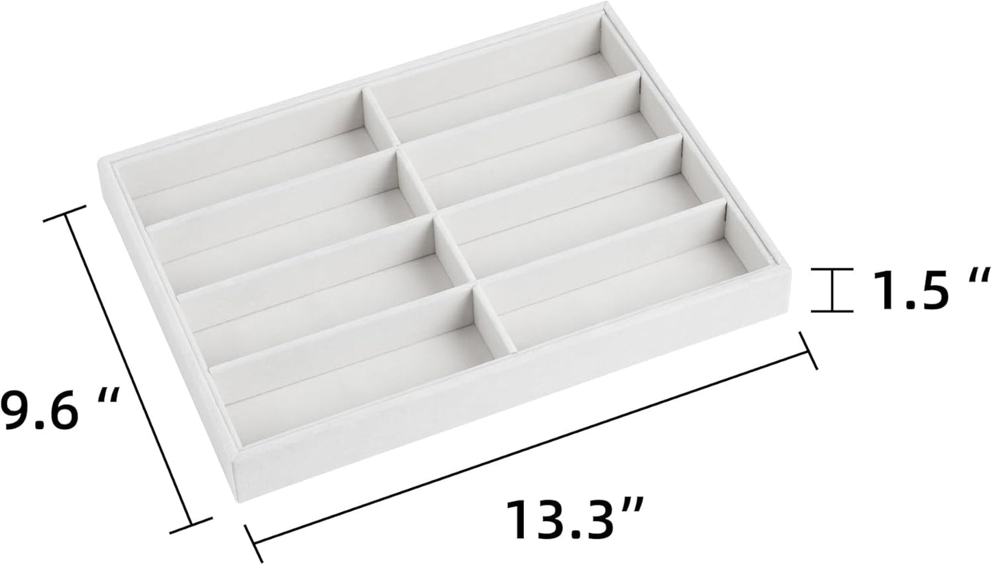 Frebeauty Sunglass Organizer,Velvet Glasses Organizer,8-Slot Sunglasses Tray for Drawer, Men's/Women's Sunglasses Box