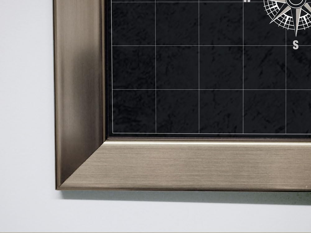 Map Your Travels Modern Slate World Travel Map | Includes Push Pins | Handmade in Minnesota | Gift Map For Travelers | 22"x33"