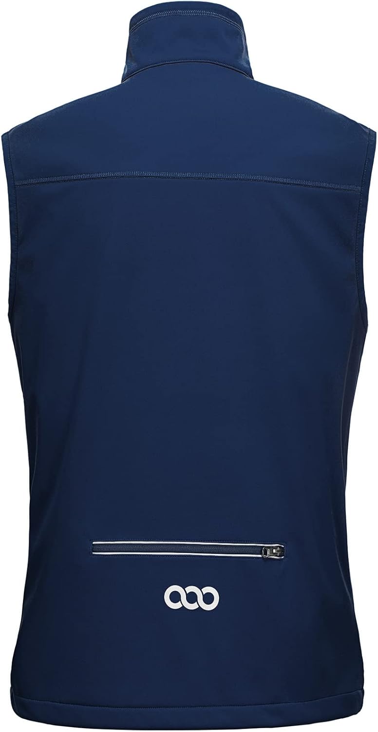 33,000ft Men's Windproof Lightweight Golf Vest Outerwear with Pockets, Softshell Sleeveless Jacket for Running Hiking Sports