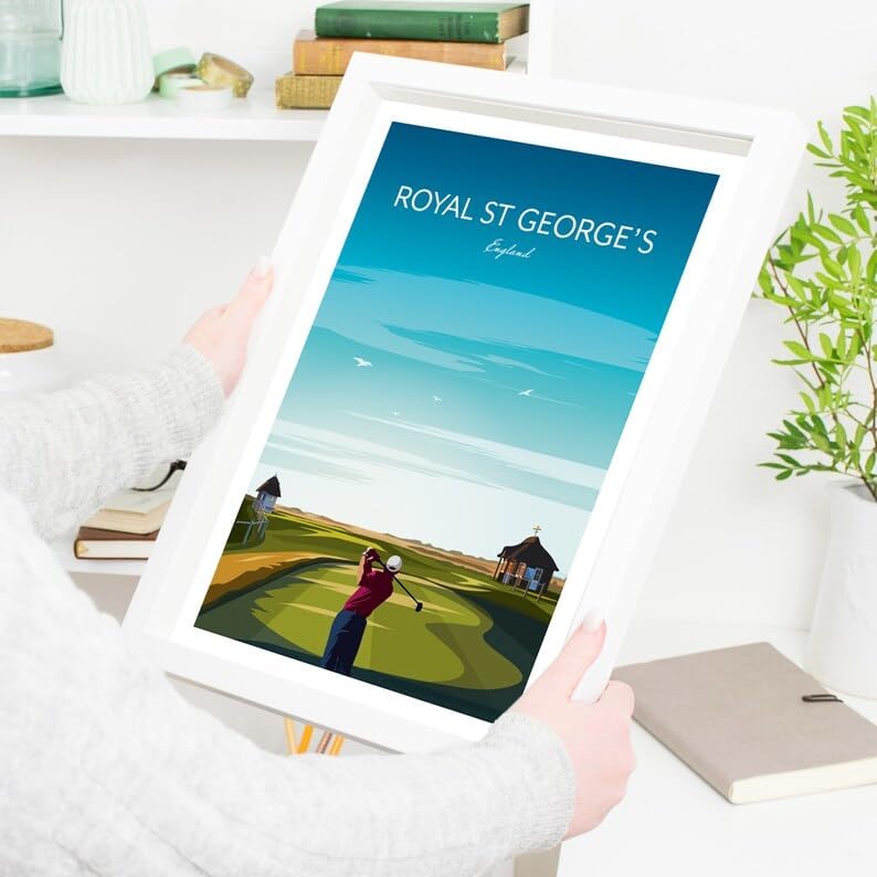 Golf Print Royal St George's - The Open Championship; Royal St George's Golf Poster; England Golf Course Art; British Open Championship Print (Unframed) (12x18)