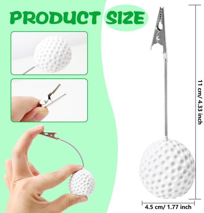 20 Pcs Golf Ball Card Holder Golf Ball Picture Clips Name Place Card Holder Alligator Clips for Office Menu Wedding Party Events Decoration