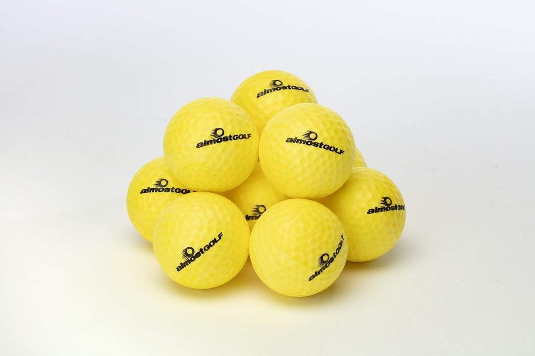 AG AlmostGolf Balls - (24 Pack, Yellow) - Almost Golf Balls Foam Golf Training Aids for Indoor Or Yard Practice - Includes 24 AlmostGolf Balls