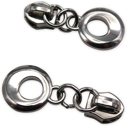 HOLSHUN #5 Zipper Sliders Zipper Pull Cat Eye 30pcs Heavy Duty Silver Metal Pulls for #5 Nylon Coil Bulk Zippers Replacement #5 Sliders for Luggage Luxury Bag Hardware Luggage & DIY Craft Supplies