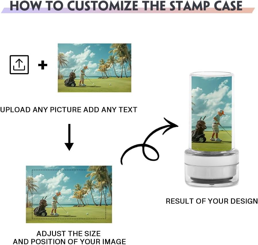 HDSD Custom Golf Ball Stamp with Personalized Case Cover Golf Ball Marker Motif for Golfers Accessories,Includes Long Lasting Ink Bottle