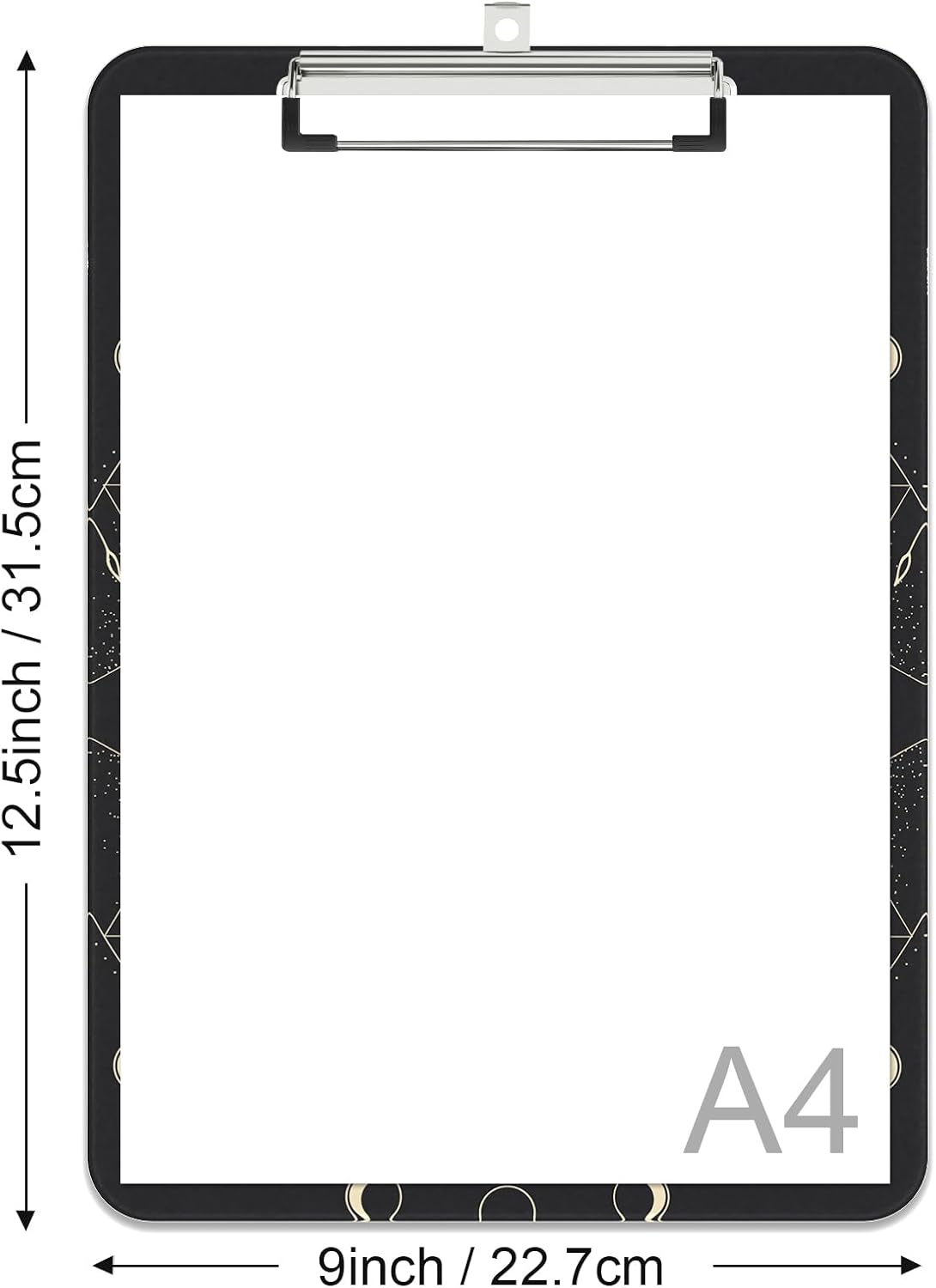 Rimilak Plastic Clipboards with Metal Clip, A4 Letter Size 9 x 12.5 in, Office Decorative for Students Women Men and Kids, Cute Custom Pattern, Constellation