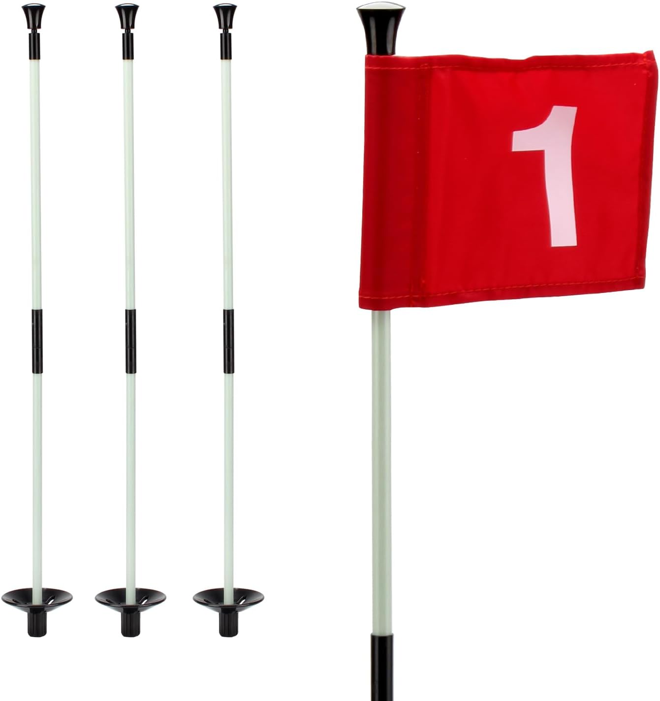 Golf Flagstick, Golf Pole Pin Flagpole Portable Detachable Design, Practice Putting Green Flag Stick for Yard Club, Backyard GolfCourse 3FT Heights Available, 3 Pack
