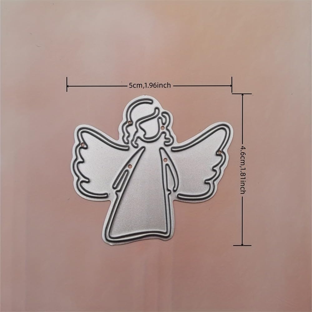 Lapoo Cutting Die for Scrapbooking, 3D Backgrounds Frame New Cutting Dies DIY Album Card Making Decor Paper Craft Metal Die Cuts Party Decorations (Angel 2 x 1.8 in)