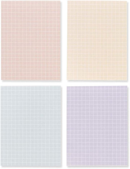 Monolike Memopad Smoothie design SET - 4 Packs, 4 Different Designs, 100 Sheets Per Pad, Total 400 Sheets, Note pads, Writing pads, 3.15 x 4.17 Inches