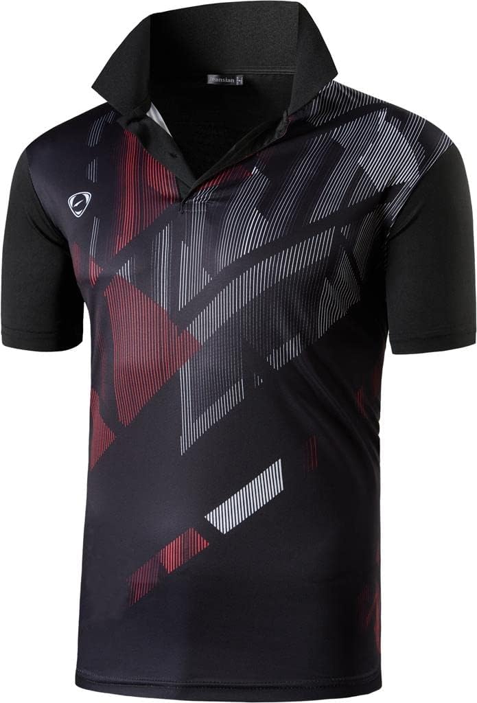 jeansian Men's Sport Outdoor Quick Dry Fit Short Sleeves Polo Tee Shirt Tshirt T-Shirt Tops Golf Tennis Bowling LSL195