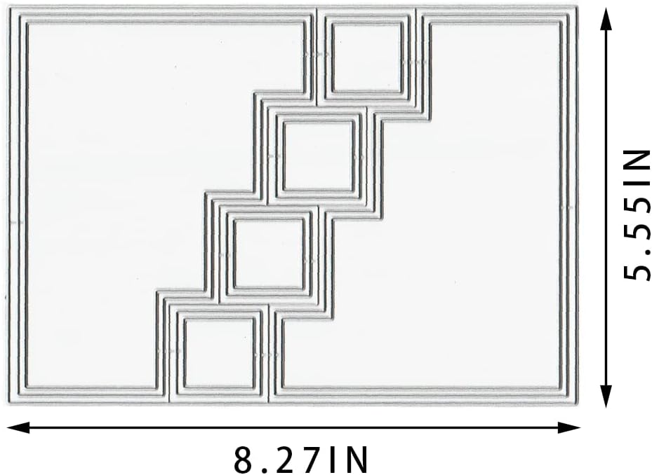3D Card Shape Die Cuts for Card Making, Rectangular Shaped Gift Card Cutting Dies Sets Zig Zag Stairs Dies Stencils Embossing Template for Scrapbooking DIY Cards Album Crafts Supplies