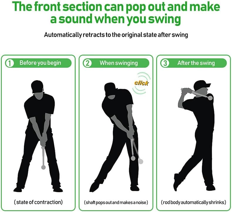 Golf Swing Training Aid , Retractable Golf Training Aid for Right Handed - Golf Swing Trainer with Click Feedback , Ideal for Beginners, Power Training ,Indoor & Outdoor Practice (Correcting Arm Band)