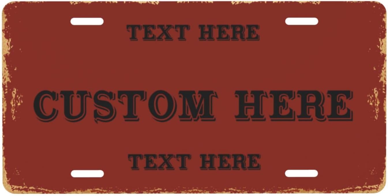 Custom Personalized Text Image Photo Design Customized Tag Aluminum License Plates for Front of Car 6x12 Inch-13