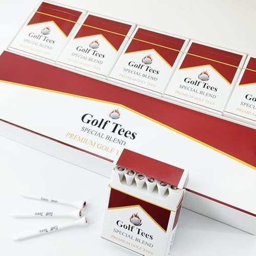 Premium Bamboo Golf Tees | 83mm (3.25") Wooden Tees | Golf Gifts for Men | Vintage-Style tee Case Golf Accessories for Men | Funny Golf Accessory for Golfers