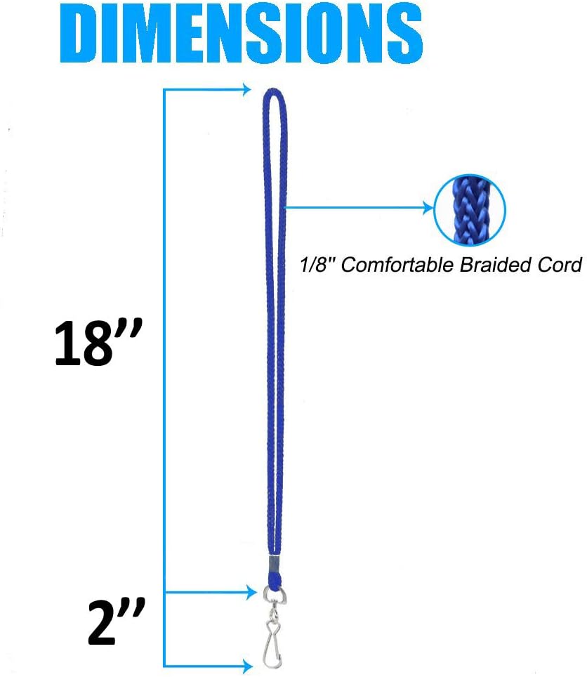 120 Pcs Blue Lanyards Premium Bulk Lanyards Round 36" with Swivel J Hook for ID Name Badge Holder, VIP, School, Kids, Coach, Conference, Festival and Hang Keys