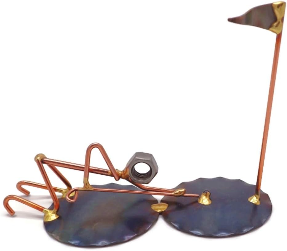 Golf Pool Shot Collectible Handmade Metal Art Figurine, Desk Accessories, Trophy, Boss Gift, Office Décor, Business Professional, Golfing