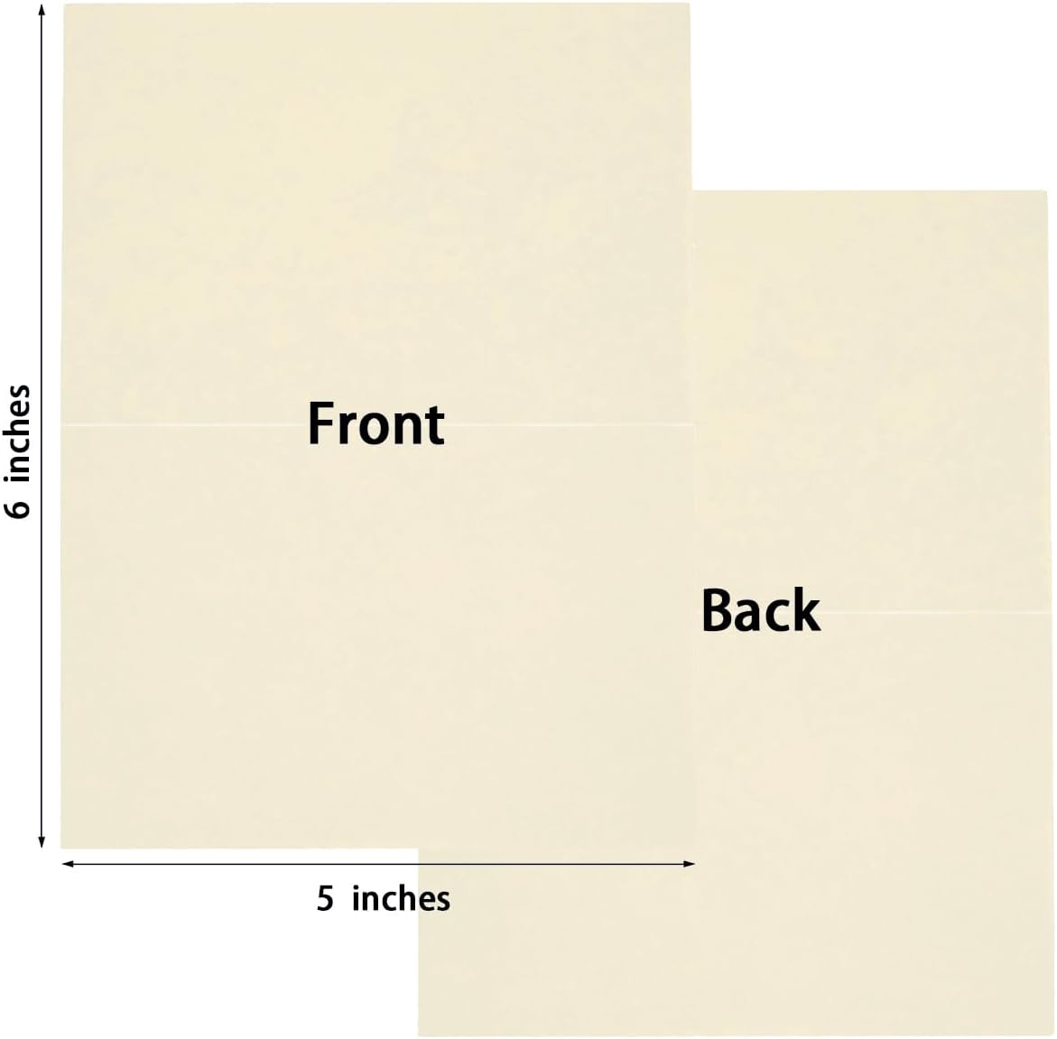 50 Pack Blank Cards Folded Cardstock Thank You Blank Greeting Cards for Invitations, Wedding, Greeting Cards, All Occasion DIY, 3x5 Folded Cards Cream