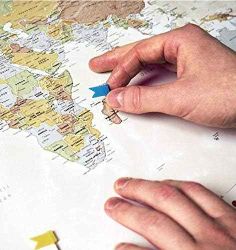 Map Your Travels World Travel Map Framed- 33 inches x 21 inches