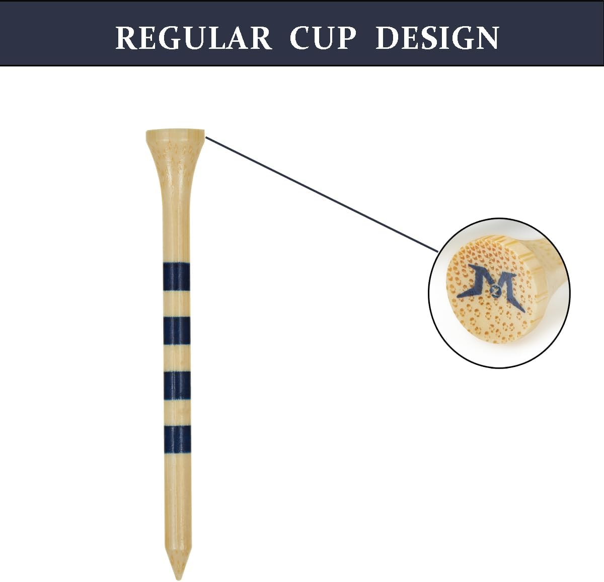 MAZEL Natural Wood/Bamboo Golf Tees 2 3/4 Inch & 3 1/4 Inch,Pack 50 or 120,Reduce Friction & Side Spin,More Stable Golf Tees