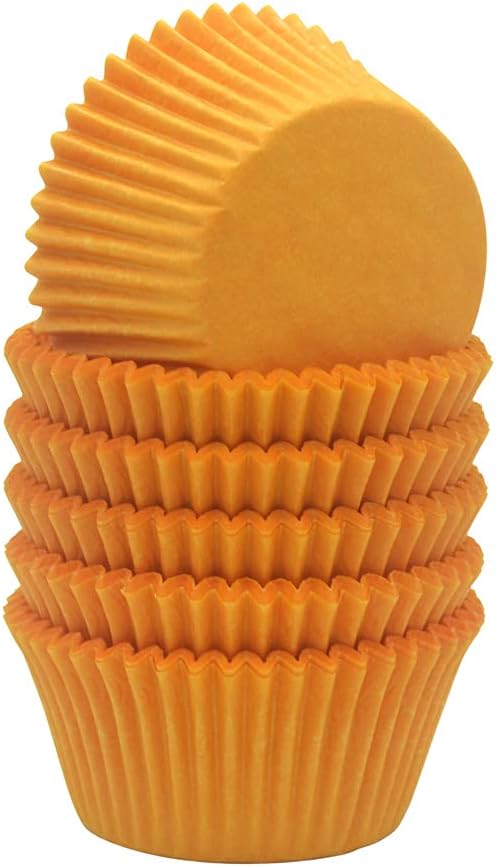 Orange Cupcake Liners Greaseproof Paper Standard Baking Cups for Party and More, 150-Count
