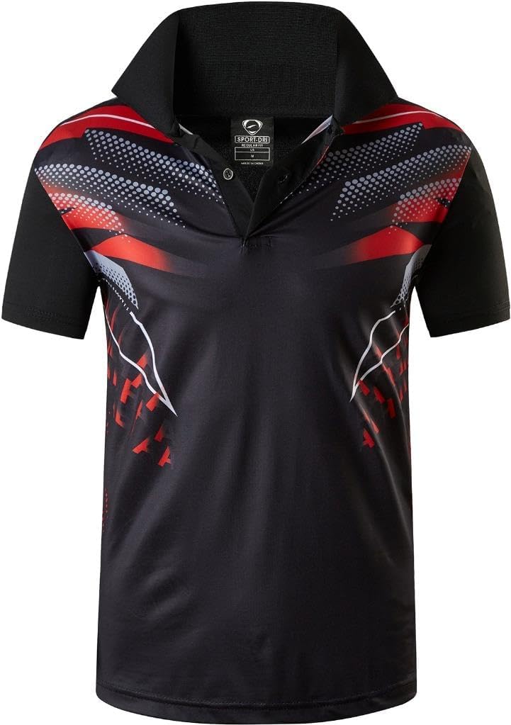jeansian Men's Sport Outdoor Quick Dry Fit Short Sleeves Polo Tee Shirt Tshirt T-Shirt Tops Golf Tennis Bowling LSL195