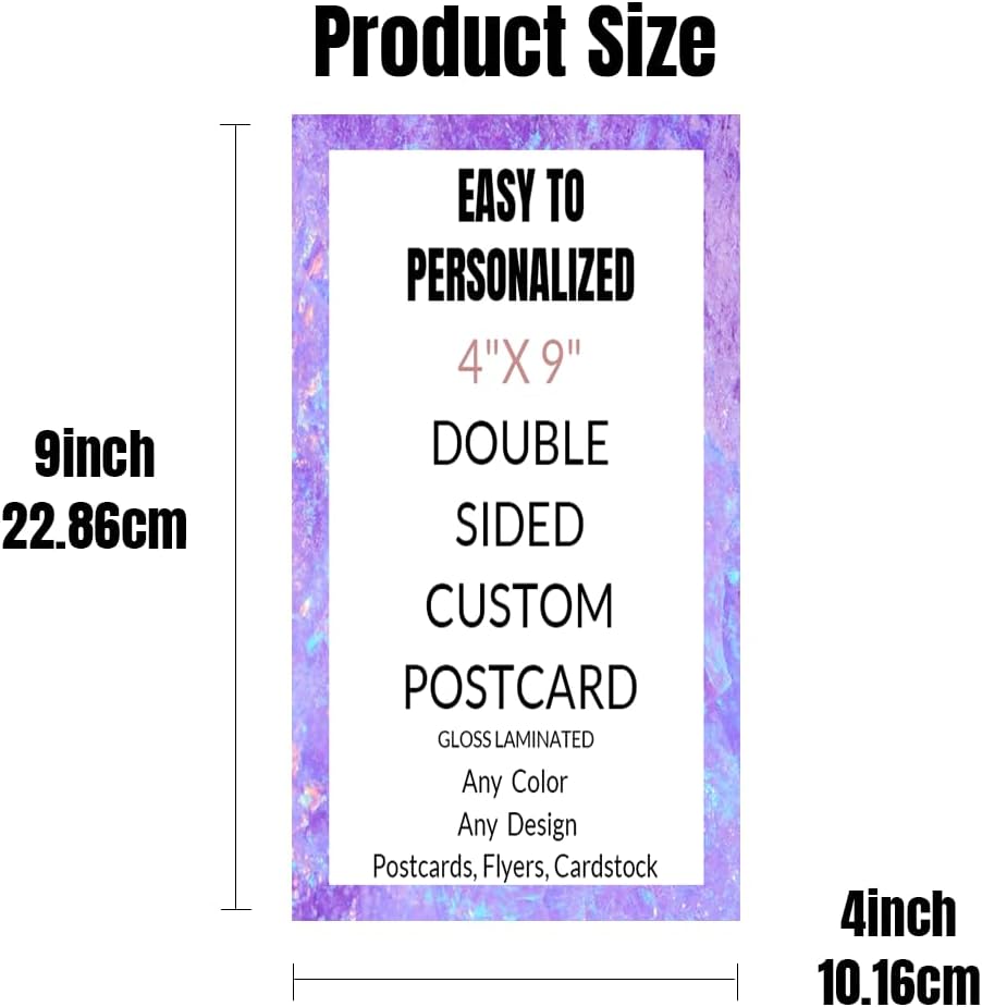 Custom Postcards with Design Personalized Postcards Add Photo/Text/Logo Print Your Own Postcards, Invitations, promotional， Announment Cards, Thank You Cards,2 Sided Thick Gloss Card Stock-200Pcs