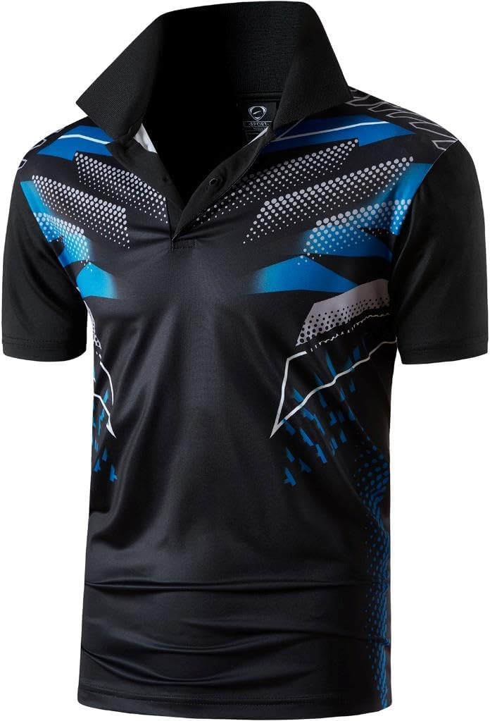 jeansian Men's Sport Outdoor Quick Dry Fit Short Sleeves Polo Tee Shirt Tshirt T-Shirt Tops Golf Tennis Bowling LSL195