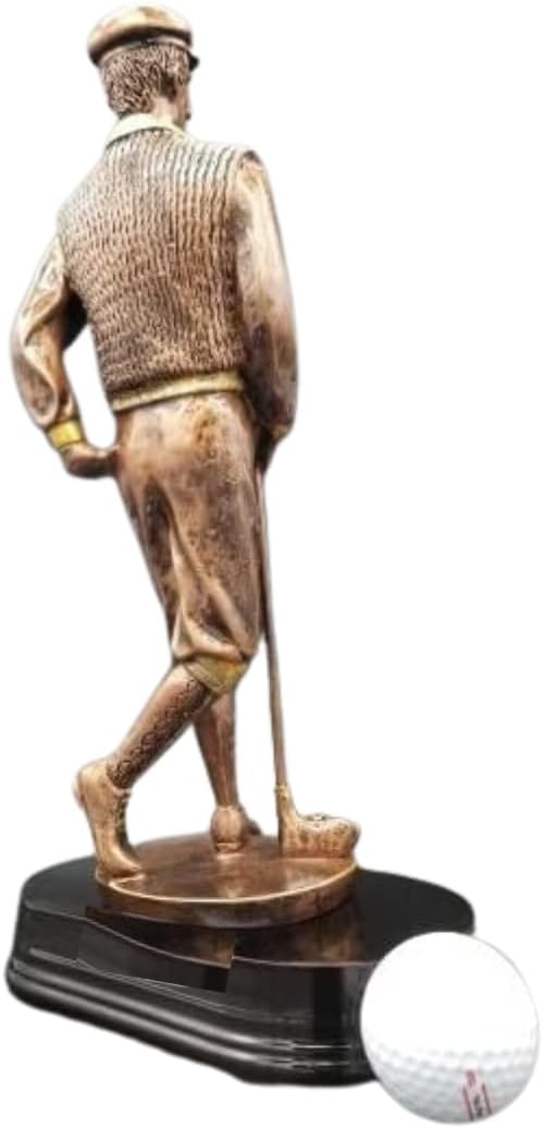 Old Time Golfer Trophy – Classic Vintage Bronze Golf Statue on Polished Rosewood Base – Custom Engraved Recognition Award for Tournaments Championships or Club Events