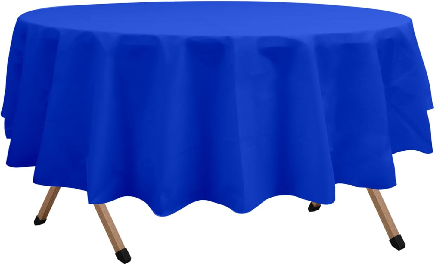 2 Pack Royal Blue Premium Plastic Tablecloth Round 84 Inches Reusable Ocean Blue Decorative Table Cover for Dining, Wedding, Party, Indoor and Outdoor use