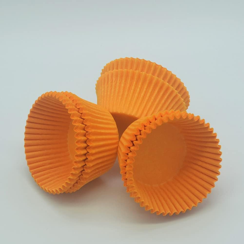 Orange Cupcake Liners Greaseproof Paper Standard Baking Cups for Party and More, 150-Count