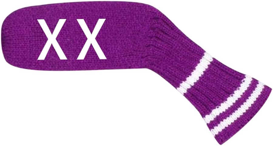 Scott Edward 1/7/10 Pcs Knitted Golf Club Head Covers for Irons Wedge Cuteness and Basically Socks Shape Washable Golf Club Head Protector on Classic Stripes Style，Double Sided Customization