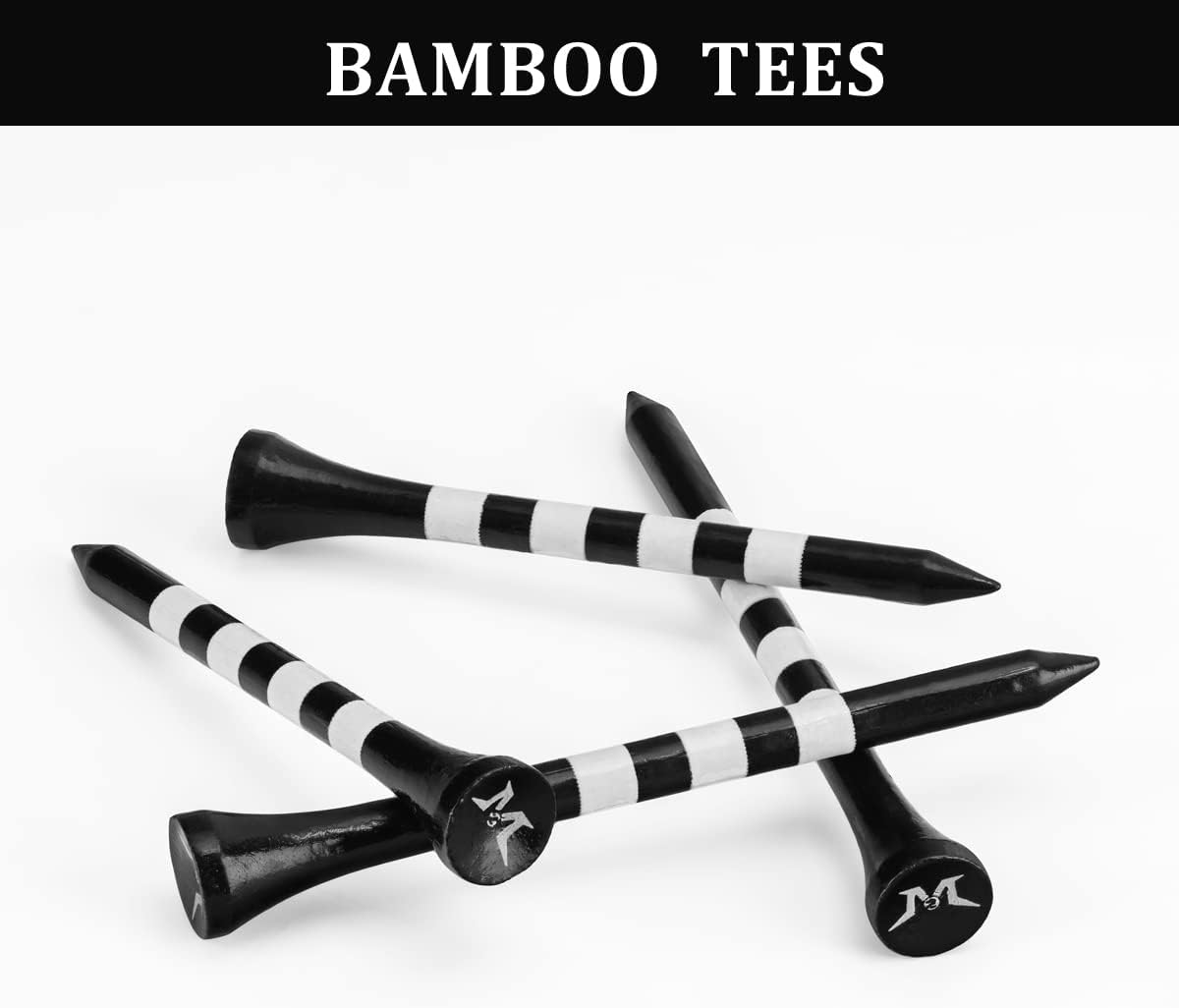 MAZEL Natural Wood/Bamboo Golf Tees 2 3/4 Inch & 3 1/4 Inch,Pack 50 or 120,Reduce Friction & Side Spin,More Stable Golf Tees