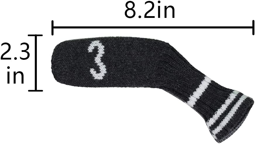 Scott Edward 1/7/10 Pcs Knitted Golf Club Head Covers for Irons Wedge Cuteness and Basically Socks Shape Washable Golf Club Head Protector on Classic Stripes Style，Double Sided Customization