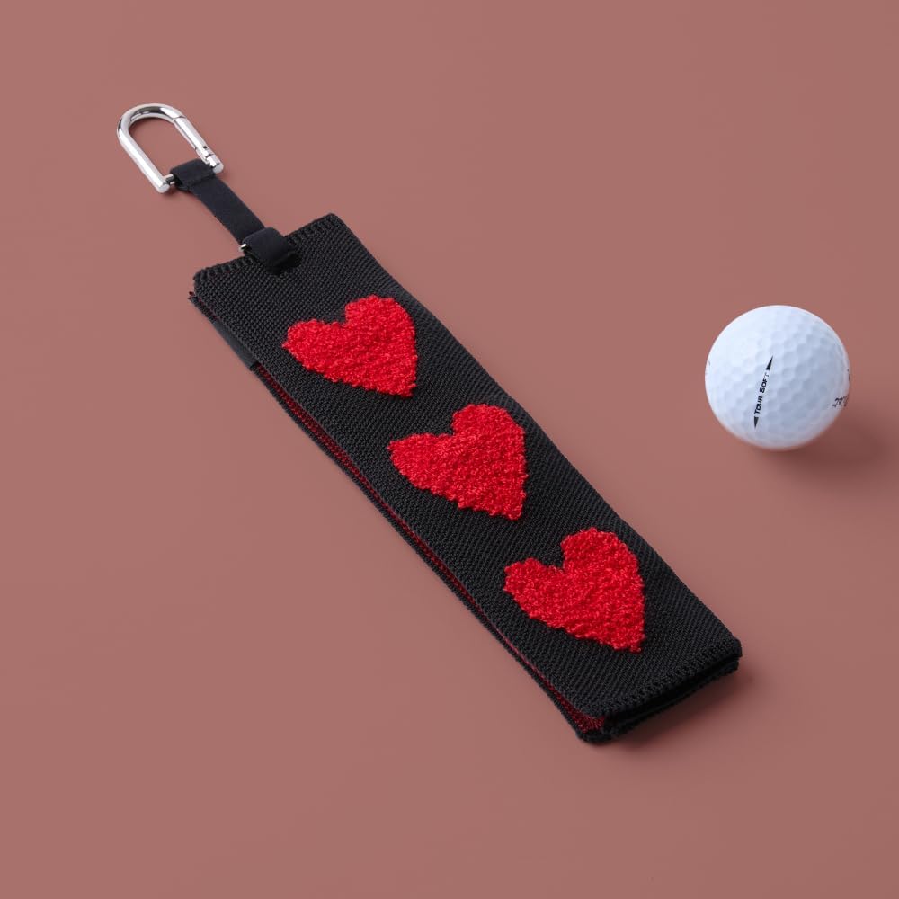 ANDGOLF Pleats Ball Towel, Use to Wash My Ball and Club, Best Choice for Golf Gifts, Embroidered Golf Towels, Clip for Bags/Pants/Skirts, Durable Elastic Band, Colorful Fashion Golf Item